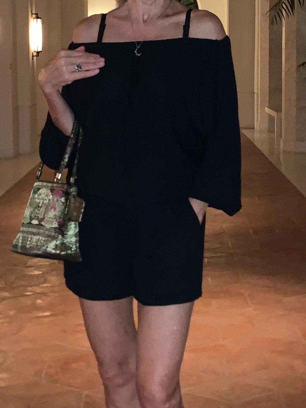 Rachel Rachel Roy Women's S Black Romper Shorts Jumper Semi Sheer Pockets